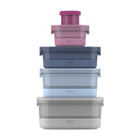 Plastic Food Storage Containers with Soft Base, Mixed Set of 5