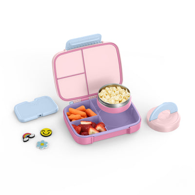 Benni Kids Bento Box with Insulated Food Jar, Ice Pack and Charms