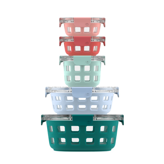 Ello Duraglass™ Round Meal Prep Containers, Set of 5