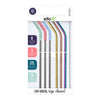 Stainless/Silicone Reusable Straws - Set of 6 (Mixed)