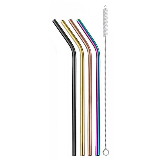 Stainless Reusable Straws - Set of 4